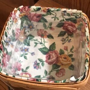 1997 Longaberger Basket Rose Floral with liner protector